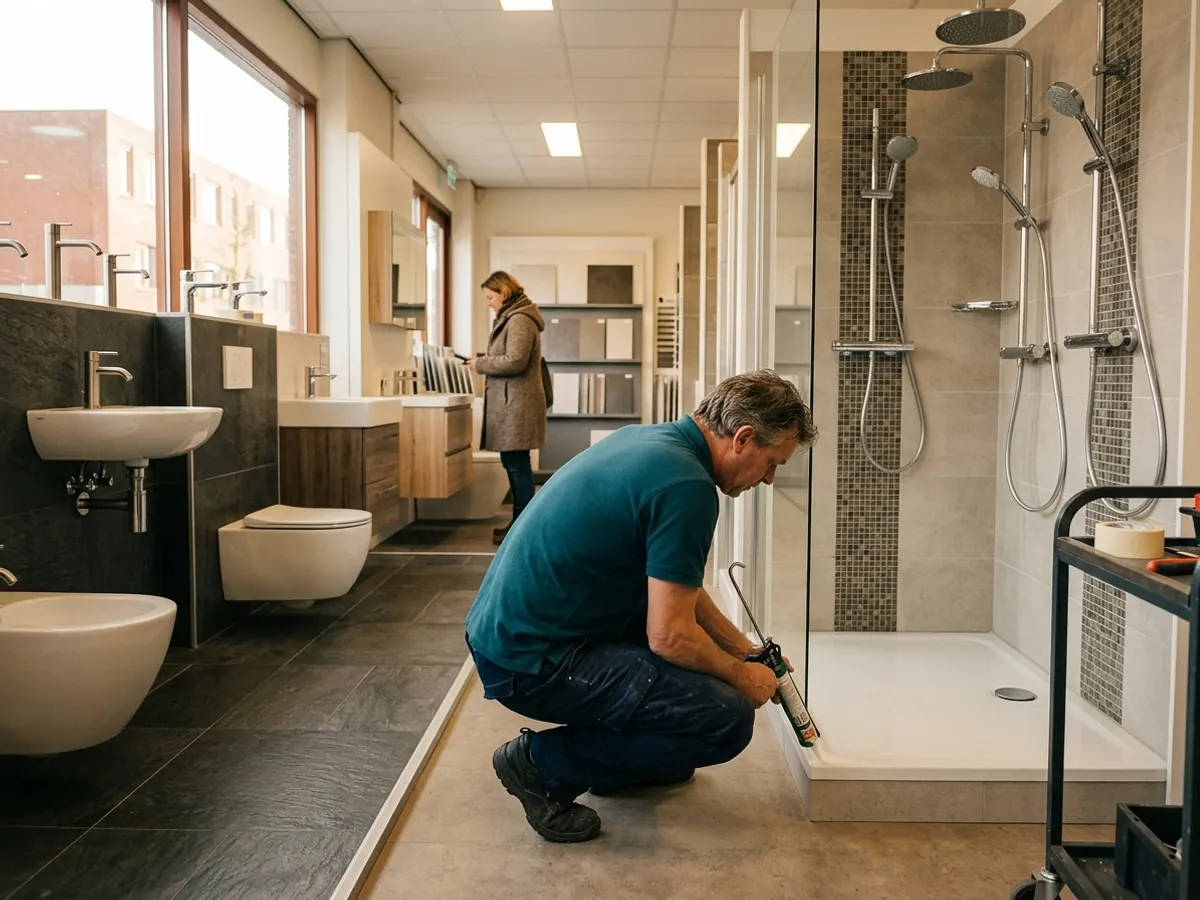 De showroom van Sanitair Land aan het Middenhof in Almere