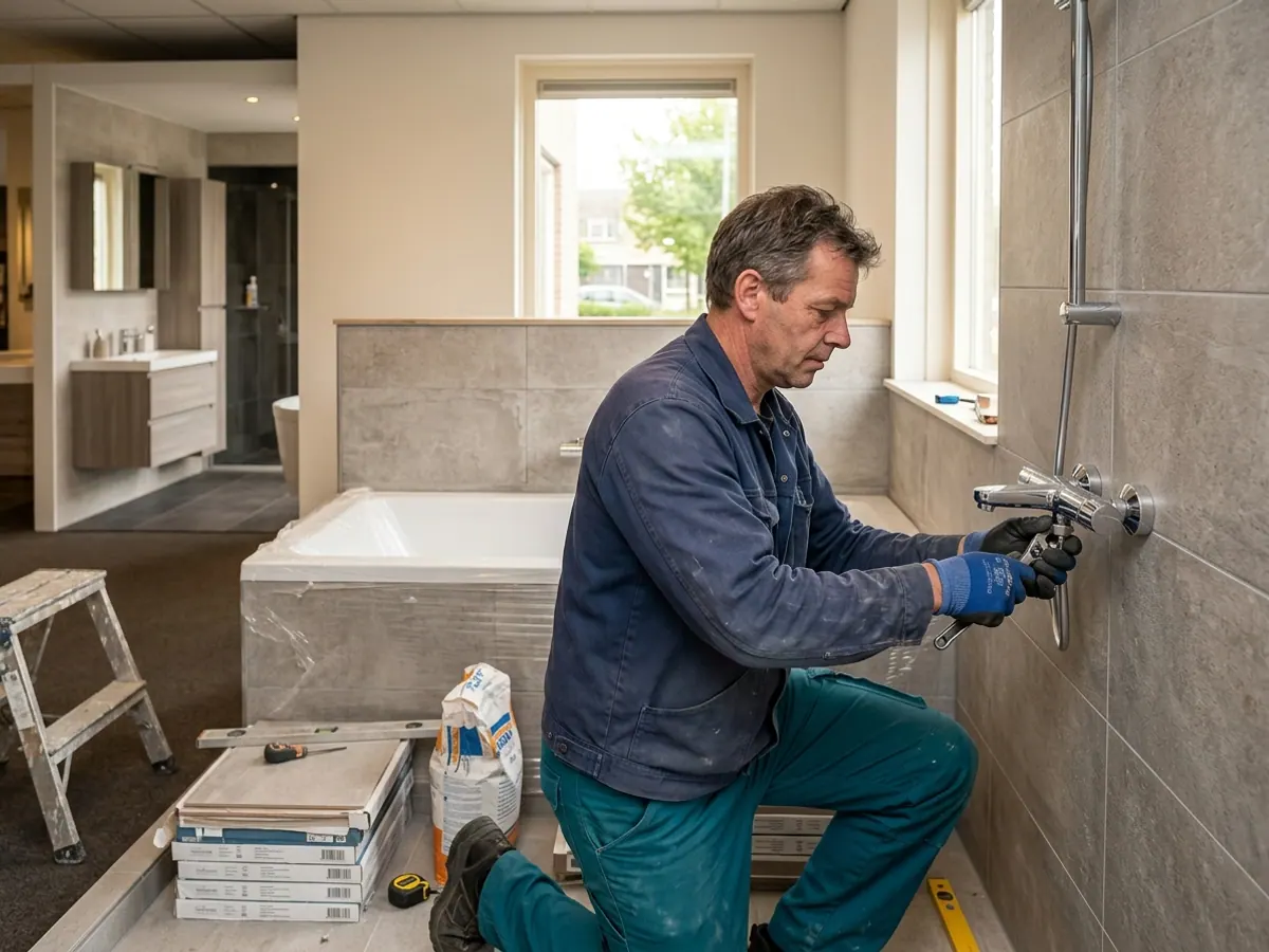 Voor en na resultaat van een complete badkamerrenovatie door Sanitair Land